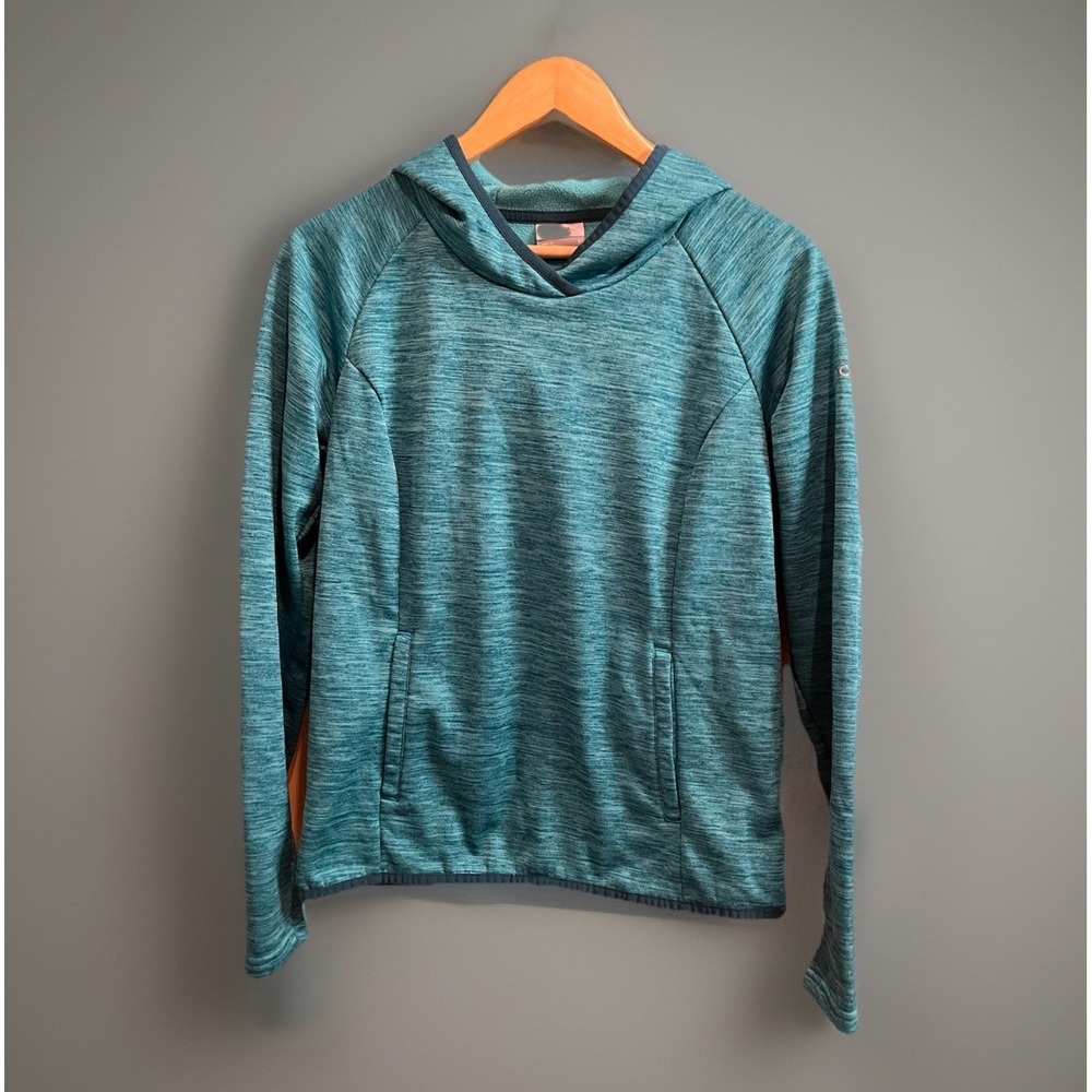 Columbia Women's Teal Pullover Hoodie Pockets Activewear Fleece Interior